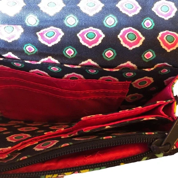 Vera Bradley Turnlock Wallet Paisley Petal Floral Organize - Picture 4 of 9